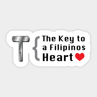 The Key to a Filipino Heart Sticker